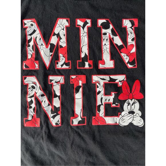 Minnie‎ Mouse Crop Tee Womens XL Black Disney Y2K Retro Style Disneyland Top - Picture 4 of 7